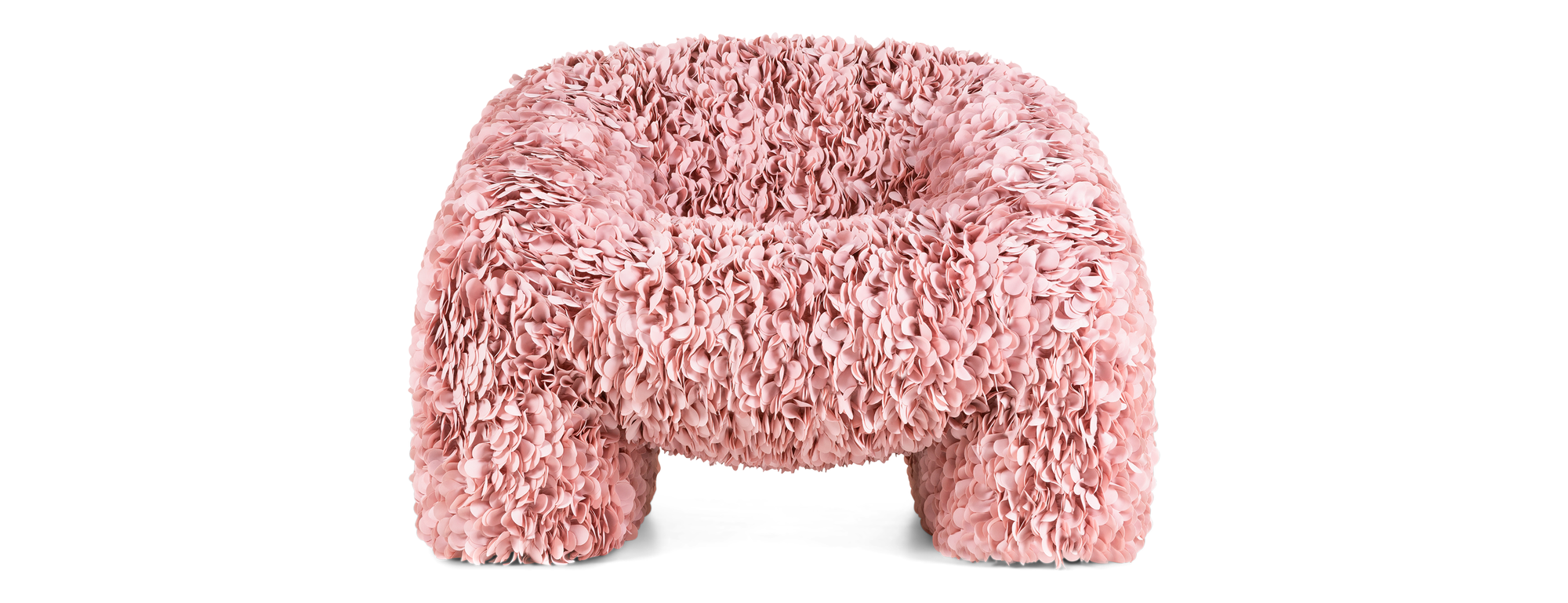 Hortensia — fauteuil bekleed met textielbloemen